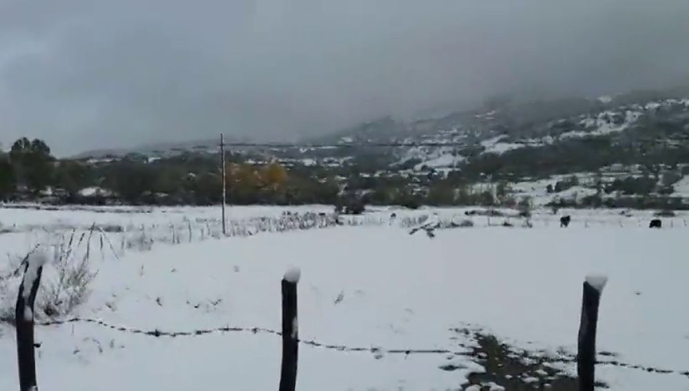 La nieve baja hasta los 600 metros de altitud y deja complicaciones en las carreteras de Cantabria