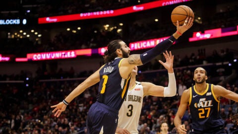 Ricky Rubio, en acci&oacute;n ante los Pelicans