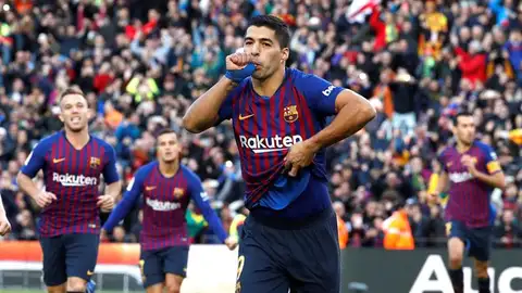 Luis Suárez celebra un gol ante el Madrid Luis Suárez celebra un gol ante el Madrid