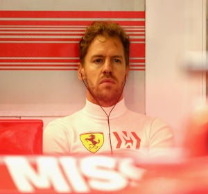 Vettel, en el box de Ferrari Vettel, en el box de Ferrari