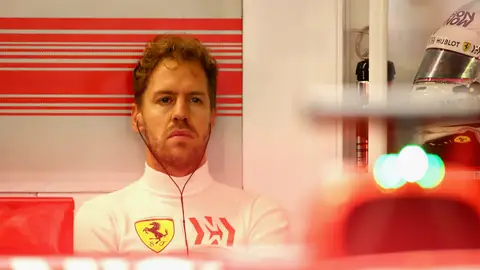 Vettel, en el box de Ferrari Vettel, en el box de Ferrari