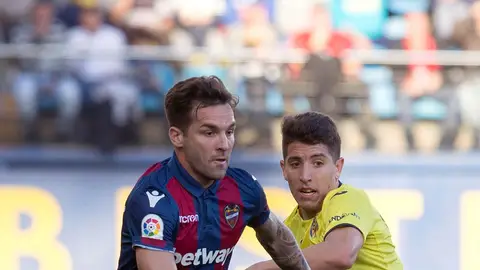 Toño García, durante el partido contra el Villarreal Toño García, durante el partido contra el Villarreal