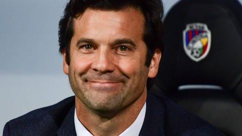 Solari, en el banquillo durante un partido