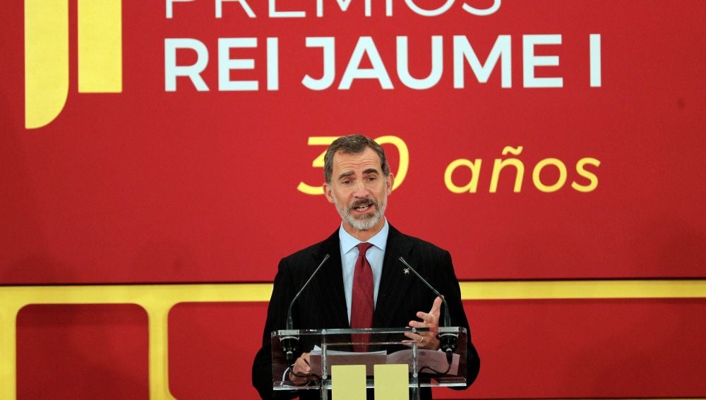 El Rey Felipe VI durante una acto en Valencia