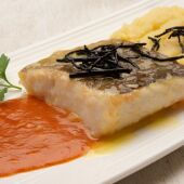 Receta de Bacalao asado con salsa de txakoli