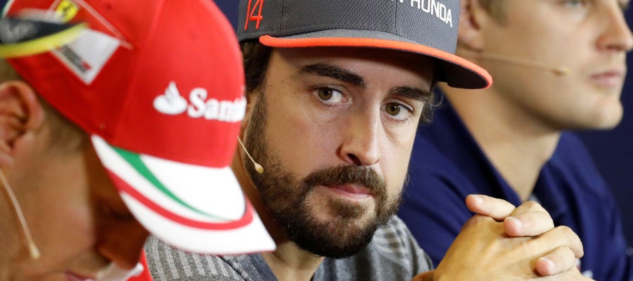 Fernando Alonso y Sebastian Vettel, en rueda de prensa Fernando Alonso y Sebastian Vettel, en rueda de prensa