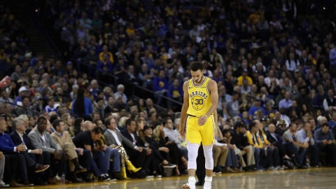 Stephen Curry, en el duelo ante los Bucks