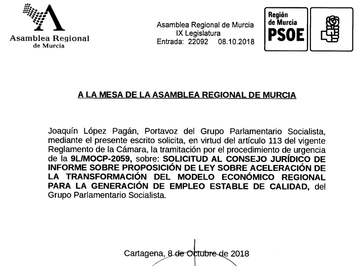 PP y Ciudadanos impidieron que el Consejo Jurídico de la región de Murcia informara sobre la Ley de Aceleración Empresarial PP y Ciudadanos impidieron que el Consejo Jurídico de la región de Murcia informara sobre la Ley de Aceleración Empresarial