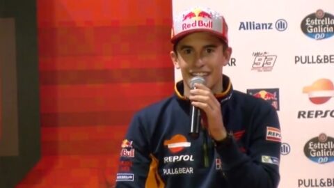Marc M&aacute;rquez, durante la fiesta en Cervera