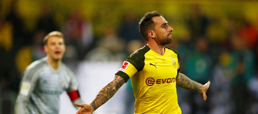 Paco Alcácer celebra el gol de la victoria ante el Bayern Paco Alcácer celebra el gol de la victoria ante el Bayern