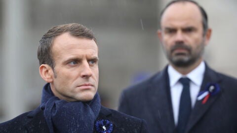 Emmanuel Macron durante los actos del centenario del Armisticio