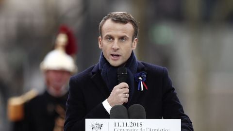 Emmanuel Macron en el centenario del Armisticio