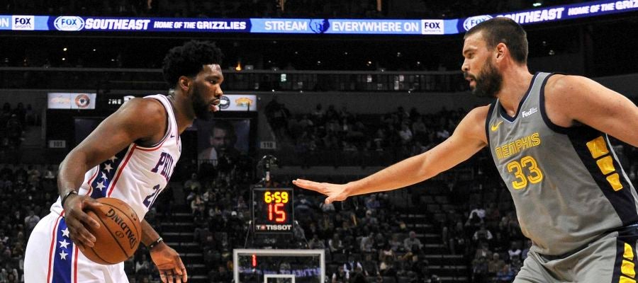 Marc Gasol, en acción ante los Sixers Marc Gasol, en acción ante los Sixers