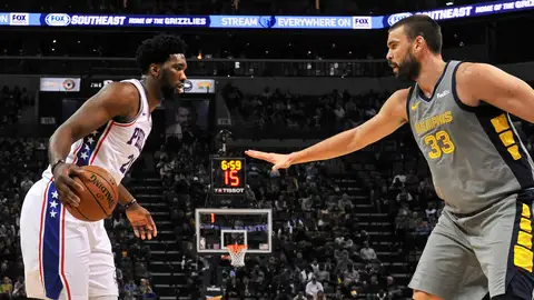 Marc Gasol, en acción ante los Sixers Marc Gasol, en acción ante los Sixers