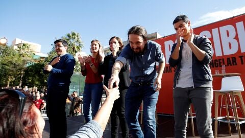 Pablo Iglesias, durante el acto que han celebrado hoy en Barcelona