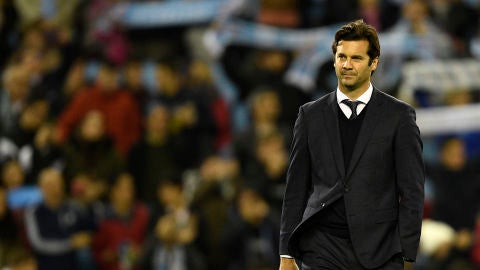 Solari, durante el partido contra el Celta de Vigo