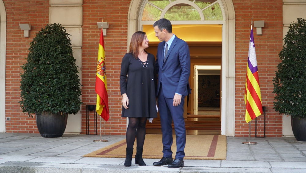 Francina Armengol recibida en Moncloa por el Presidente Pedro Sánchez