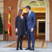 Francina Armengol recibida en Moncloa por el Presidente Pedro Sánchez