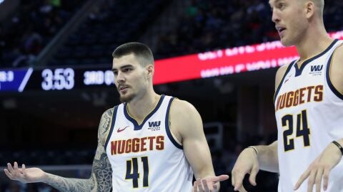 Juancho Hernang&oacute;mez, durante un partido con los Nuggets