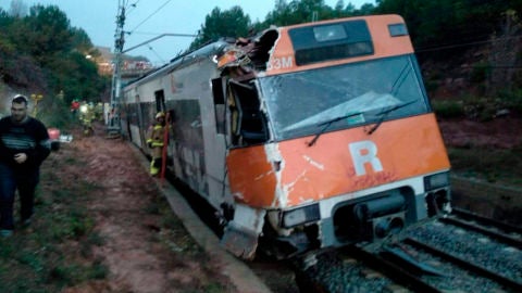 Descarrilamiento de un tren de Cercan&iacute;as cerca de Vacarisses