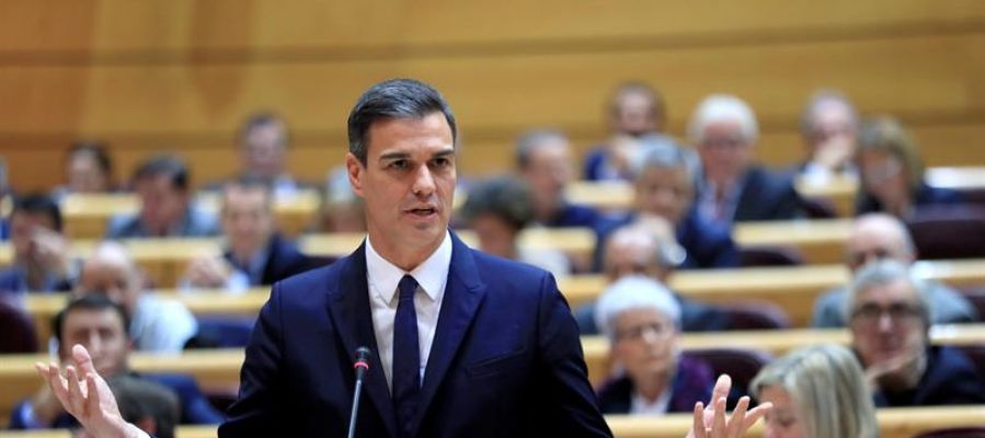 El presidente del Gobierno, Pedro Sánchez, en el Senado El presidente del Gobierno, Pedro Sánchez, en el Senado