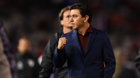 Marcelo Gallardo en un partido de River contra Gimnasia y Esgrima La Plata