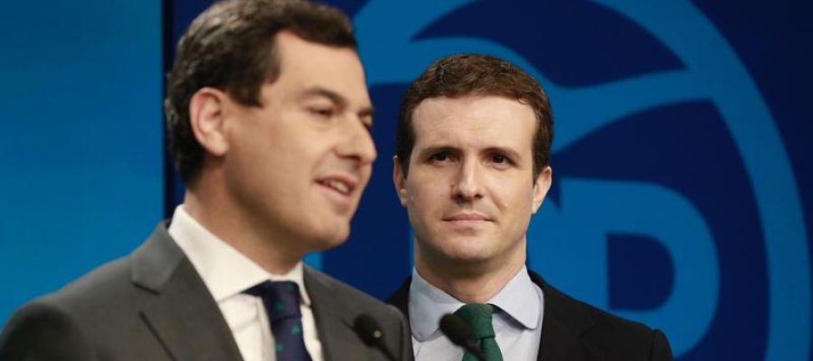 Juanma Moreno y Pablo Casado en rueda de prensa Juanma Moreno y Pablo Casado en rueda de prensa