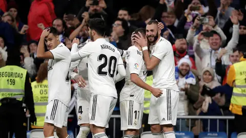 El Real Madrid celebra un gol El Real Madrid celebra un gol