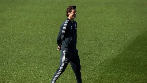 Solari, durante un entrenamiento del Real Madrid Solari, durante un entrenamiento del Real Madrid