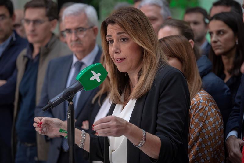 Susana Díaz pide a todo el PSOE que reflexione tras las elecciones en Andalucía Susana Díaz pide a todo el PSOE que reflexione tras las elecciones en Andalucía