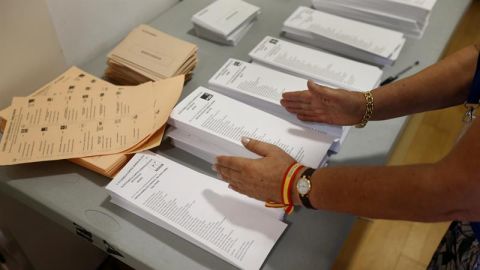 Papeletas electorales durante unas elecciones