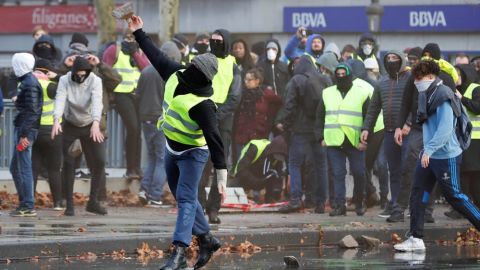 Imagen de las protestas de los 'chalecos amarillos' en Bruselas