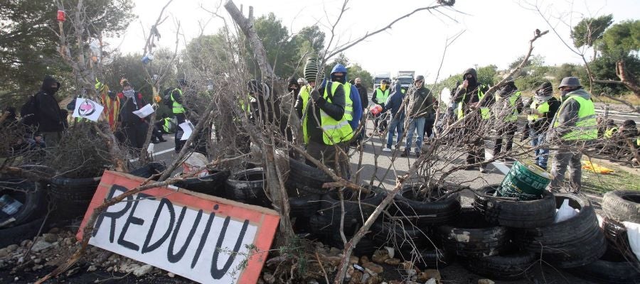 Imagen de los cortes en la AP-7 durante las protestas de los CDR Imagen de los cortes en la AP-7 durante las protestas de los CDR