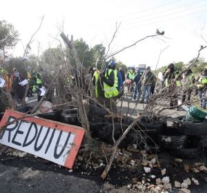 Imagen de los cortes en la AP-7 durante las protestas de los CDR Imagen de los cortes en la AP-7 durante las protestas de los CDR
