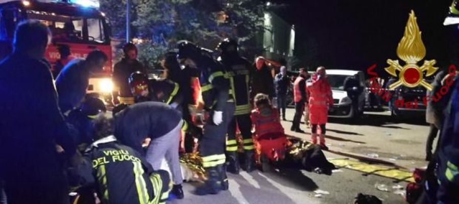 Imagen del lugar de los hechos tras las estampida Imagen del lugar de los hechos tras las estampida