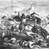 El rey Arturo batalla, en una representación del siglo XIX
