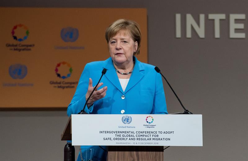 Merkel, muy aplaudida en Marrakech al subrayar que Europa necesita a los migrantes Merkel, muy aplaudida en Marrakech al subrayar que Europa necesita a los migrantes