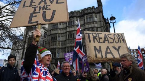 Manifestaci&oacute;n en Reino Unido por el Brexit