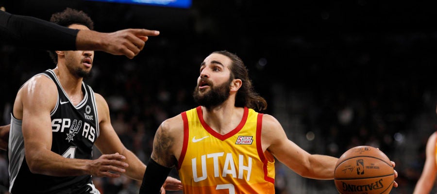Ricky Rubio en el partido de los Utah Jazz vs San Antonio Spurs Ricky Rubio en el partido de los Utah Jazz vs San Antonio Spurs