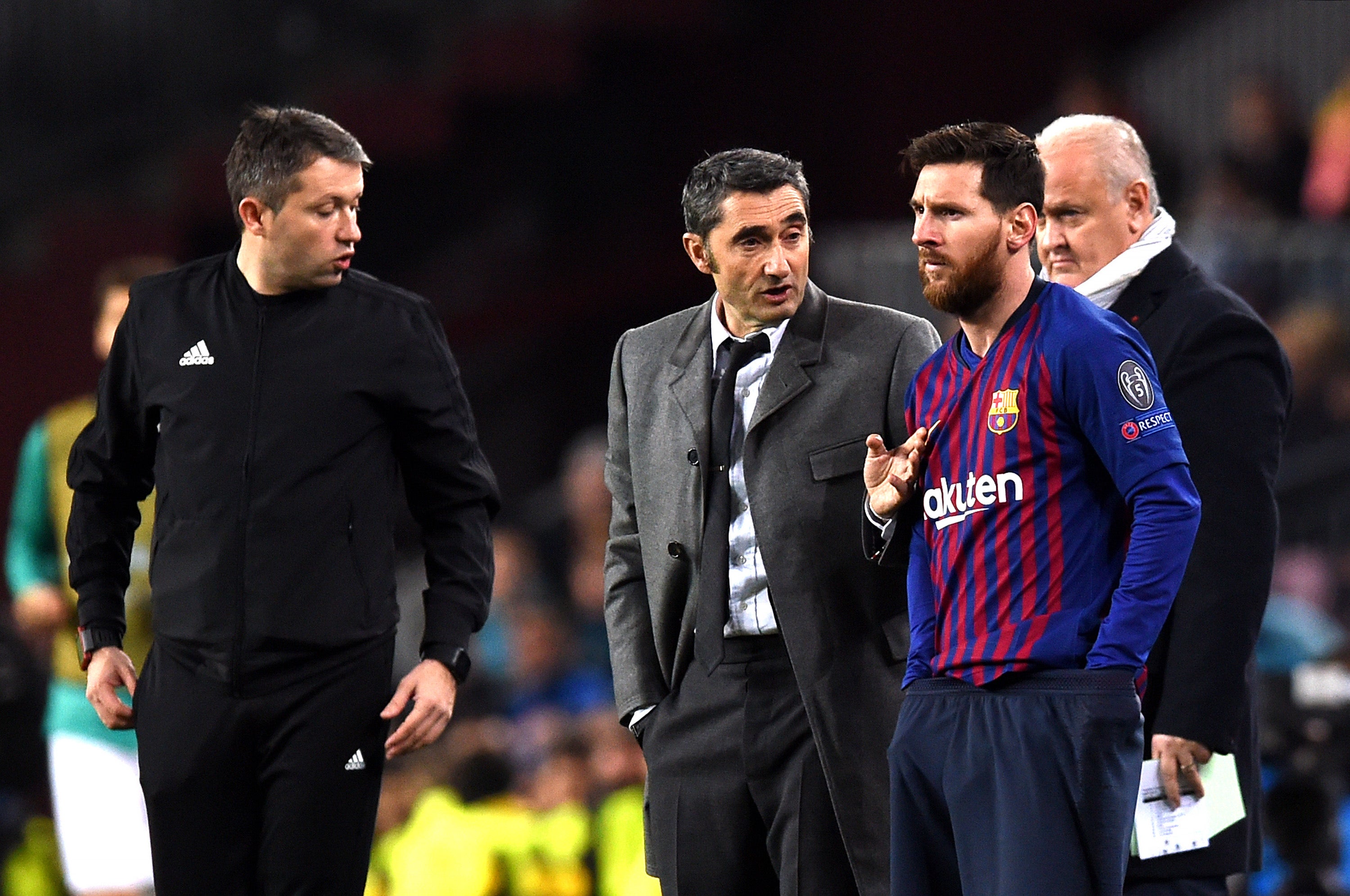 Valverde: "Messi está muy bien, hoy ha entrenado perfectamente" Valverde: "Messi está muy bien, hoy ha entrenado perfectamente"