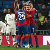 Los jugadores del CSKA celebran uno de los goles contra el Real Madrid Los jugadores del CSKA celebran uno de los goles contra el Real Madrid