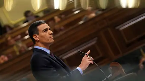 El presidente del Gobierno, Pedro Sánchez, durante su intervención El presidente del Gobierno, Pedro Sánchez, durante su intervención