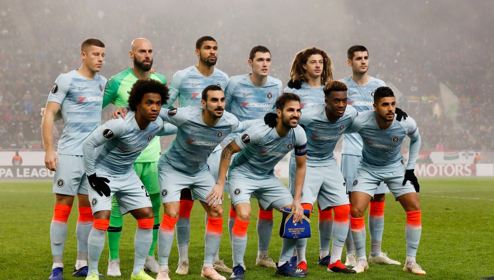 El Chelsea en su partido de Europa League contra el Mol Vidi