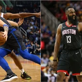 Luka Doncic y James Harden, en acción con Dallas y Hosuton Luka Doncic y James Harden, en acción con Dallas y Hosuton