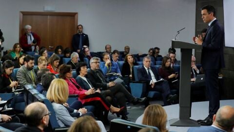Pedro S&aacute;nchez en su balance de fin de a&ntilde;o 2018