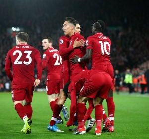 El Liverpool celebra un gol El Liverpool celebra un gol