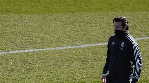 Santiago Solari, en un entrenamiento