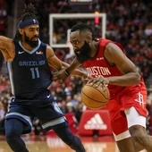 James Harden, en acción contra los Memphis Grizzlies James Harden, en acción contra los Memphis Grizzlies