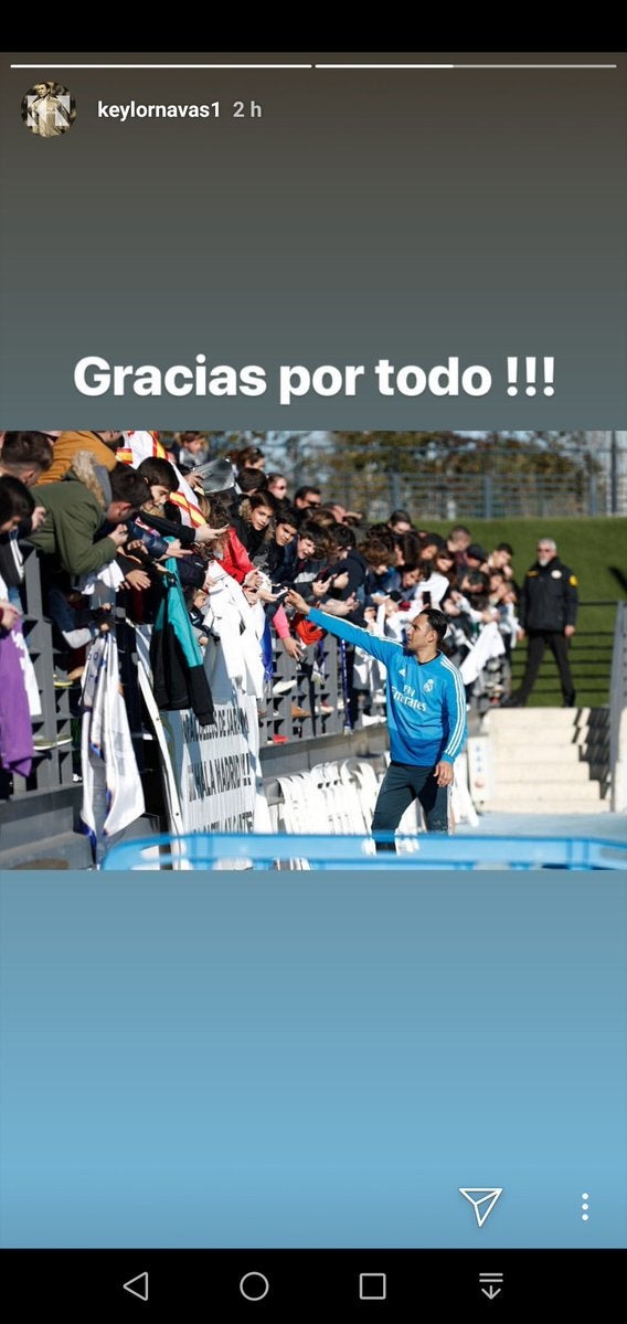 El mensaje de Keylor Navas que ha disparado todos los rumores sobre su posible salida del Real Madrid El mensaje de Keylor Navas que ha disparado todos los rumores sobre su posible salida del Real Madrid