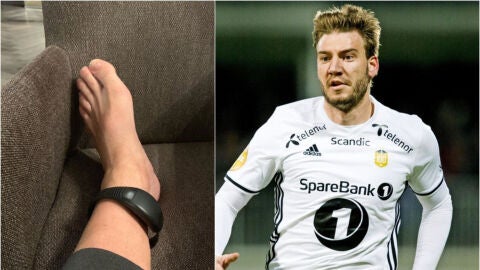 Bendtner cumple condena con tobillera